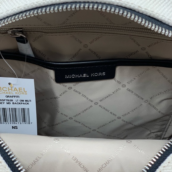 MICHAEL KORS GRAFFITI ABBEY MD BACKPACK LT CRM MUL - Picture 6 of 16